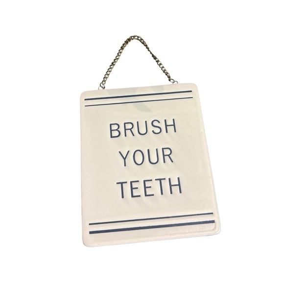 Hearth & Hand with Magnolia “Brush Your Teeth” Stoneware Wall Sign - Picture 4 of 5